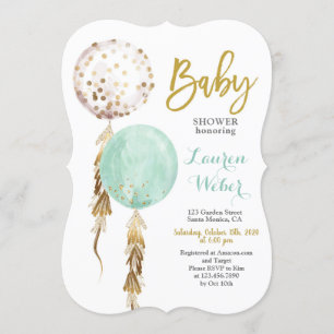 Genderneutrale ballonnen Baby shower Kaart