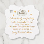 Genderneutrale Barly Wachten Baby shower Candle Bedankjes Labels (Voorkant)