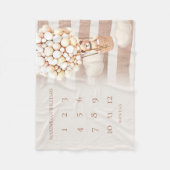 Genderneutrale Beer ballonnen Mijlpaal Baby Blanke Fleece Deken (Voorkant)