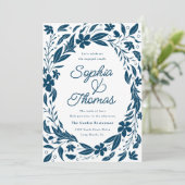 Genderneutrale blauwe paren Engagement Kaart (Staand voorkant)