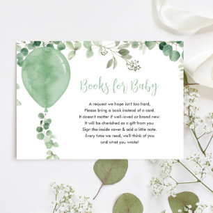 Genderneutrale boeken voor baby ballon eucalyptus informatiekaartje