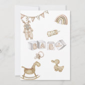 Genderneutrale Boho Baby shower Uitnodiging (Achterkant)