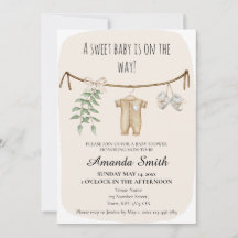 Genderneutrale Boho Baby shower Uitnodiging