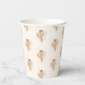 Genderneutrale Boho Desert Cactus Baby shower Papieren Bekers (Achterkant)