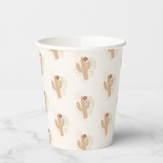 Genderneutrale Boho Desert Cactus Baby shower Papieren Bekers (Links)