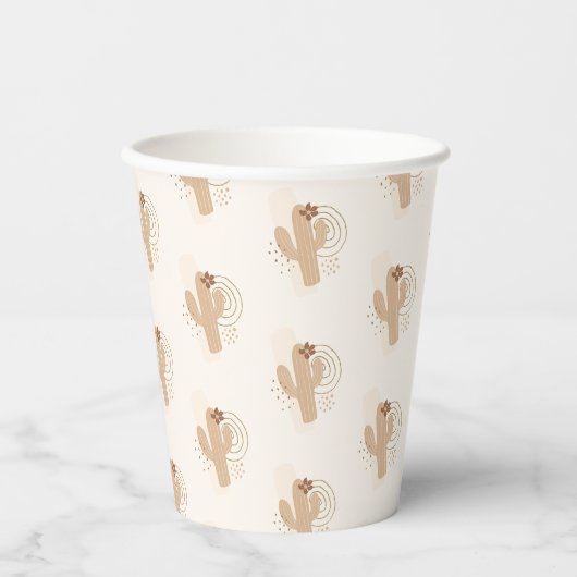 Genderneutrale Boho Desert Cactus Baby shower Papieren Bekers (Voorkant)