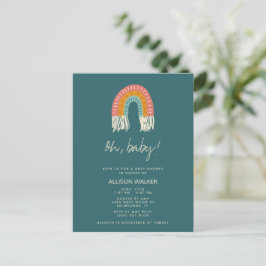 Genderneutrale Boho Rainbow Baby shower Uitnodigin Briefkaart