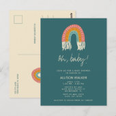 Genderneutrale Boho Rainbow Baby shower Uitnodigin Briefkaart (Voorkant / Achterkant)