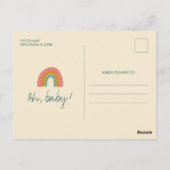 Genderneutrale Boho Rainbow Baby shower Uitnodigin Briefkaart (Achterkant)