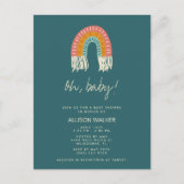 Genderneutrale Boho Rainbow Baby shower Uitnodigin Briefkaart (Voorkant)