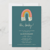 Genderneutrale Boho Rainbow Baby shower Uitnodigin Kaart (Voorkant)