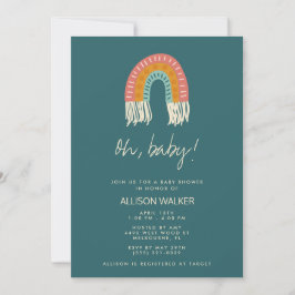 Genderneutrale Boho Rainbow Baby shower Uitnodigin Kaart
