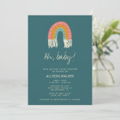 Genderneutrale Boho Rainbow Baby shower Uitnodigin Kaart (Staand voorkant)