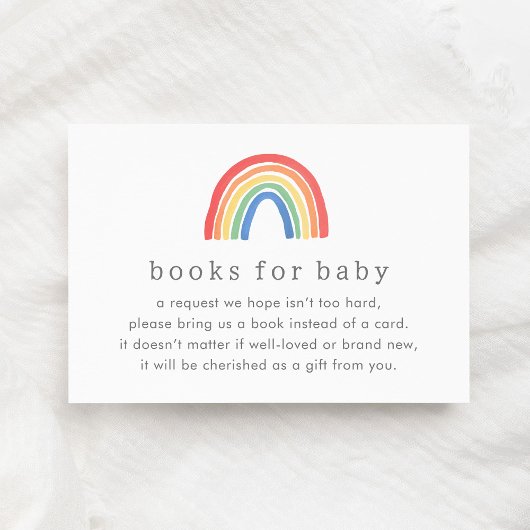 Genderneutrale Boho Regenboog Boeken voor Baby Informatiekaartje