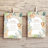 Genderneutrale boho safari dieren boeken voor baby informatiekaartje