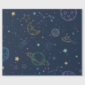 Genderneutrale buitenruimte eerste verjaardag cadeaupapier (Vlak)