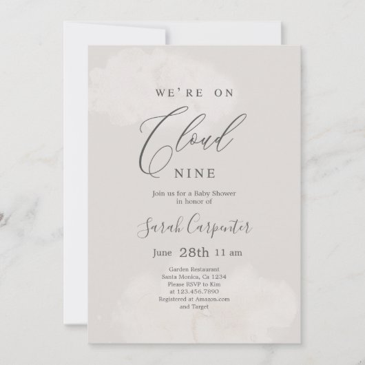 Genderneutrale cloud 9 Baby shower Kaart (Voorkant)