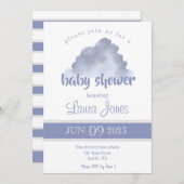 Genderneutrale Cloud Baby shower Invitation Kaart (Voorkant / Achterkant)