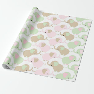 Genderneutrale Cute Baby Elephant Cadeaupapier