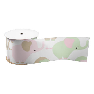 Genderneutrale Cute Baby Elephant Satijnen Lint