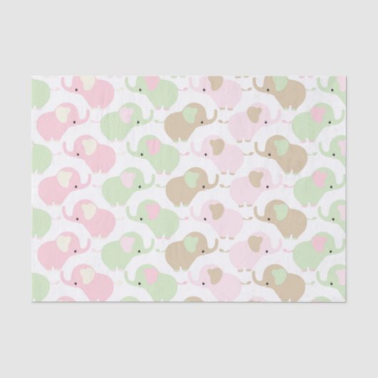 Genderneutrale Cute Baby Elephant Tissuepapier (Voorkant)
