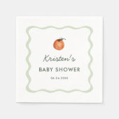 Genderneutrale Cutie Tangerine Baby shower Napkins Servet (Voorkant)