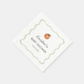 Genderneutrale Cutie Tangerine Baby shower Napkins Servet (Hoek)