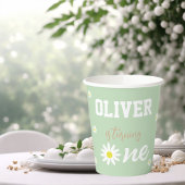 Genderneutrale dag 1e verjaardag Boho Green Papieren Bekers