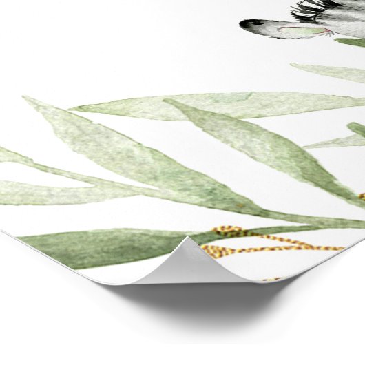 Genderneutrale dieren baby shower welkom bord poster (Hoek)