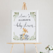 Genderneutrale dieren baby shower welkom bord poster