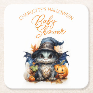 Genderneutrale Dragon Halloween-Baby shower Kartonnen Onderzetters