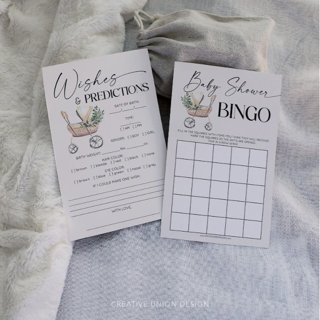 Genderneutrale dubbelzijdige Baby shower games (baby shower game)