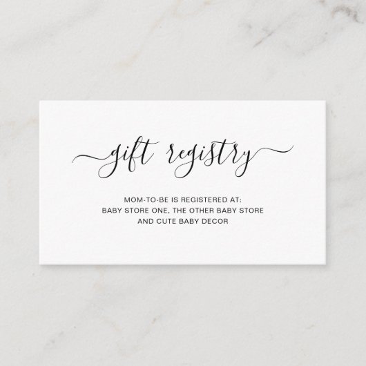 Genderneutrale, eenvoudige Baby shower voor cadeau Informatiekaartje (Voorkant)