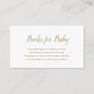 Genderneutrale, eenvoudige Gold Books voor Baby sh Informatiekaartje