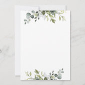 Genderneutrale Eucalyptus Greenery Oh Baby shower Kaart (Achterkant)