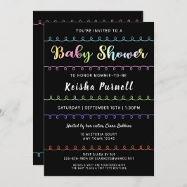 Genderneutrale Fun Loops Baby shower Uitnodiging