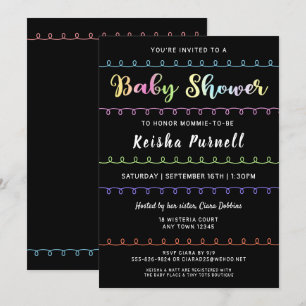 Genderneutrale Fun Loops Baby shower Uitnodiging