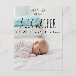 Genderneutrale geboorte aankondigingskaart