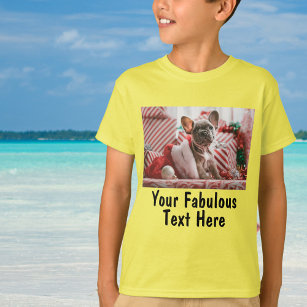 Genderneutrale gepersonaliseerde foto en tekst t-shirt