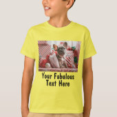 Genderneutrale gepersonaliseerde foto en tekst t-shirt (Voorkant)