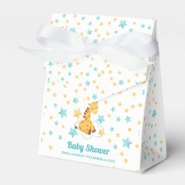 Genderneutrale Giraffe en sterretjes Baby shower Bedankdoosjes