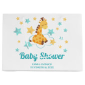 Genderneutrale Giraffe en sterretjes Baby shower Groot Cadeauzakje (Voorkant)