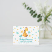 Genderneutrale Giraffe en sterretjes Baby shower Informatiekaartje (Staand voorkant)