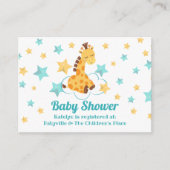 Genderneutrale Giraffe en sterretjes Baby shower Informatiekaartje (Voorkant)