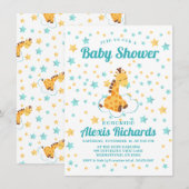 Genderneutrale Giraffe en sterretjes Baby shower Kaart (Voorkant / Achterkant)