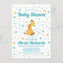Genderneutrale Giraffe en sterretjes Baby shower