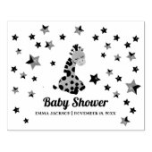 Genderneutrale Giraffe en sterretjes Baby shower Rubberstempel (Afrduk)