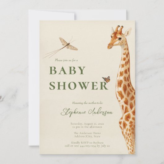 Genderneutrale Giraffe Klassiek Kaart (Voorkant)