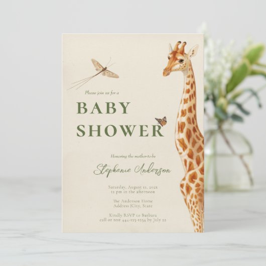 Genderneutrale Giraffe Klassiek Kaart (Staand voorkant)