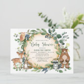 Genderneutrale groene BOY Woodland Baby shower Kaart (Staand voorkant)